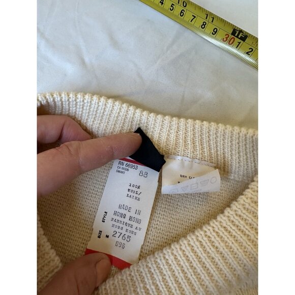 Head Sport Men’s 100% Wool Sweater Crew Neck Striped Red Blue M - Picture 3 of 7